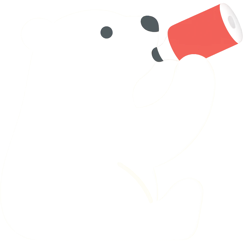 Change the Coke bottle to a Coke can in the polar bear's hand, keep the rest of the image the same emoji