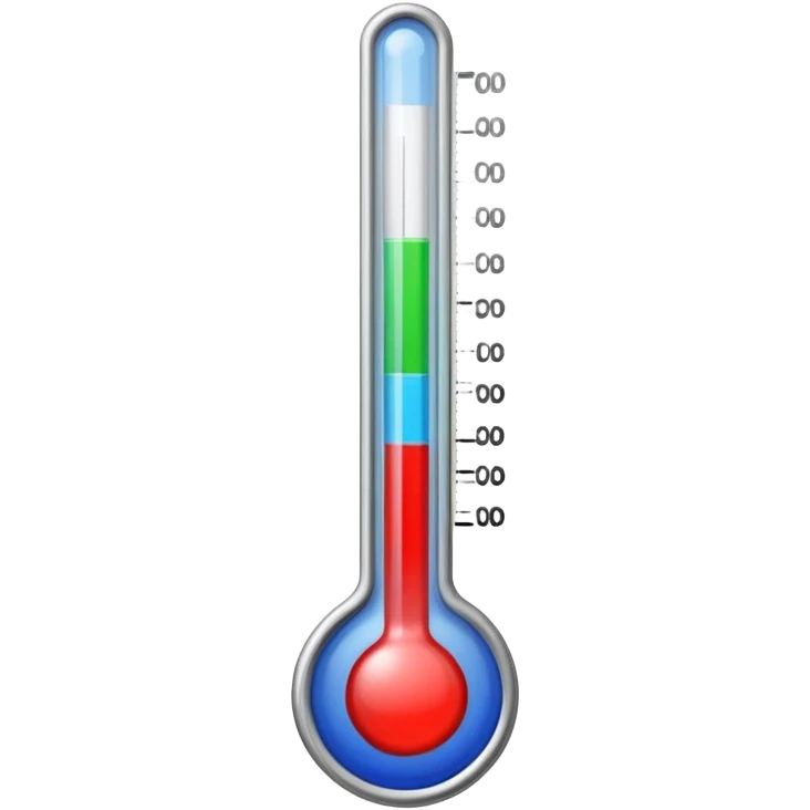 A straight thermometer has 5 colors on it, no round ball or circle at first  emoji