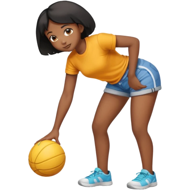 Black girl bending over emoji