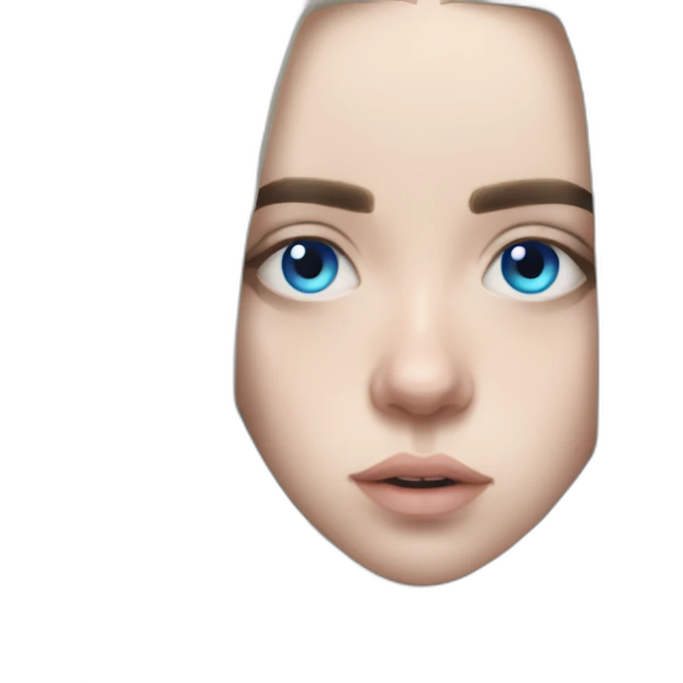 Billie eilish chanteuse cheveux bleu yeux bleu emoji