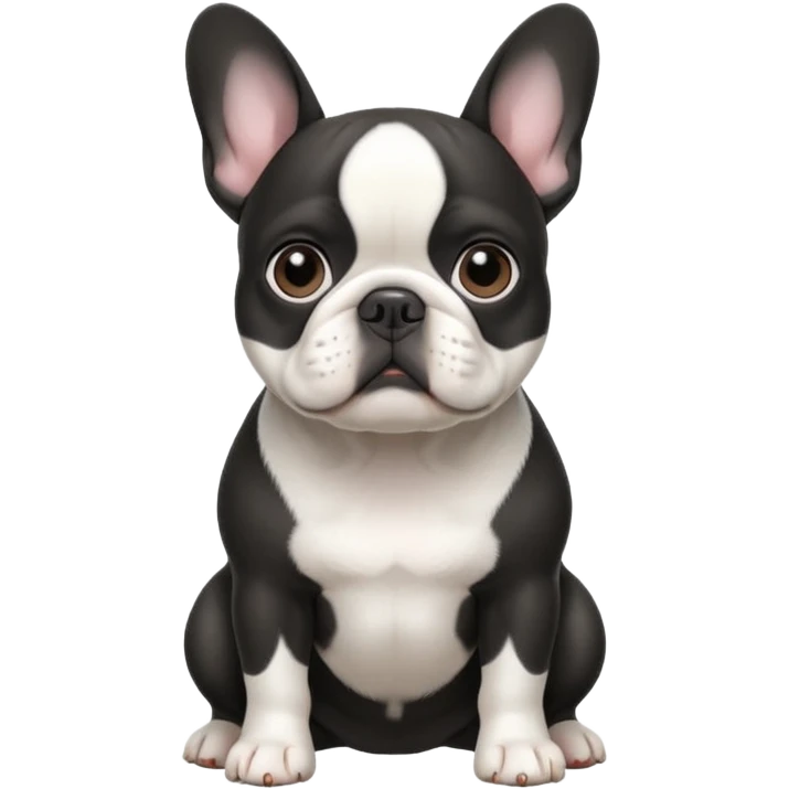 Чёрно Белый французский бульдог в разных позах emoji