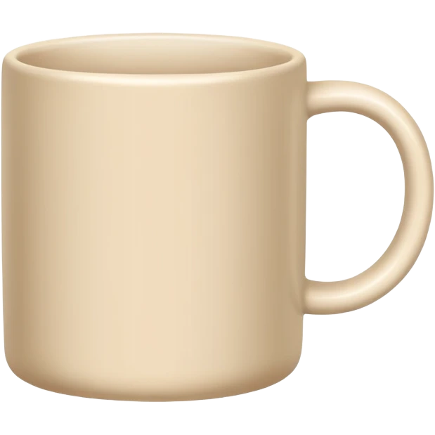 Pale beige Cylindrical short mug  emoji