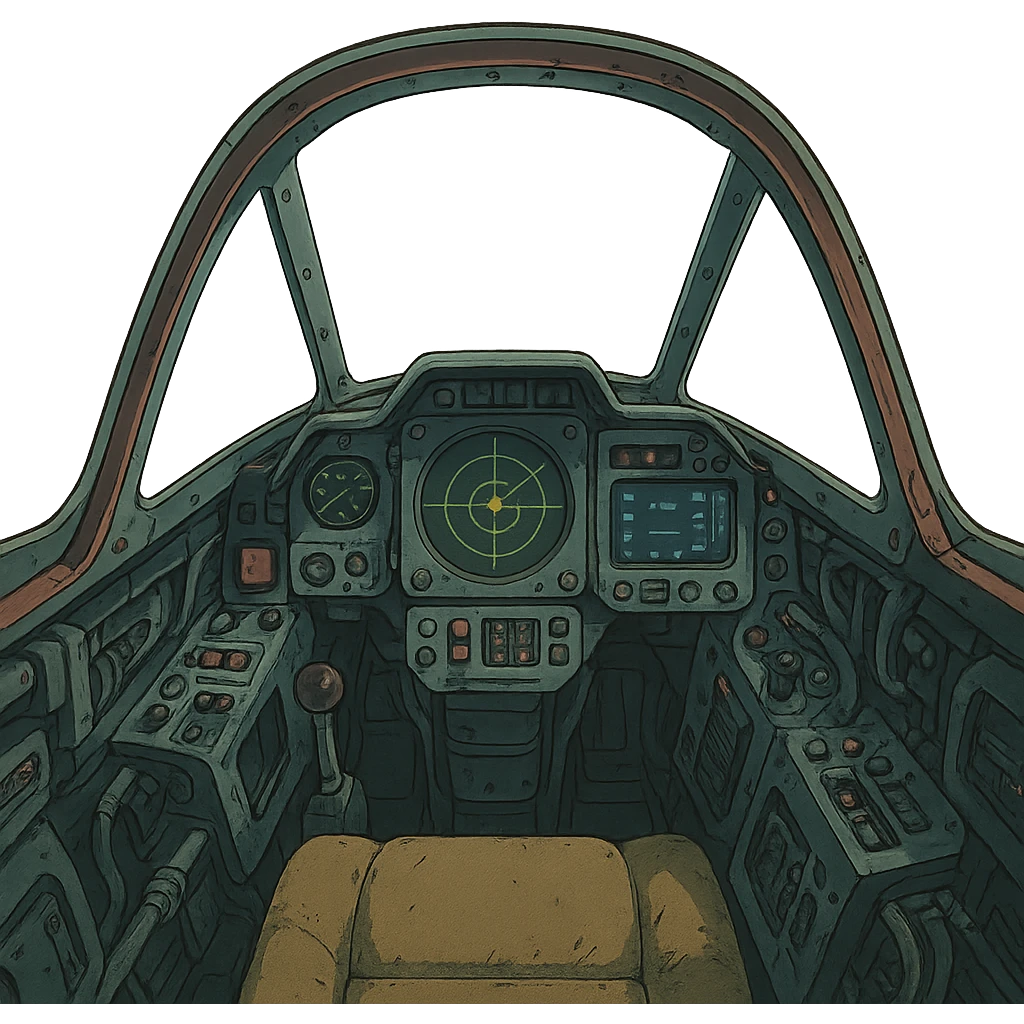 the inside of a spacefighter cockpit emoji