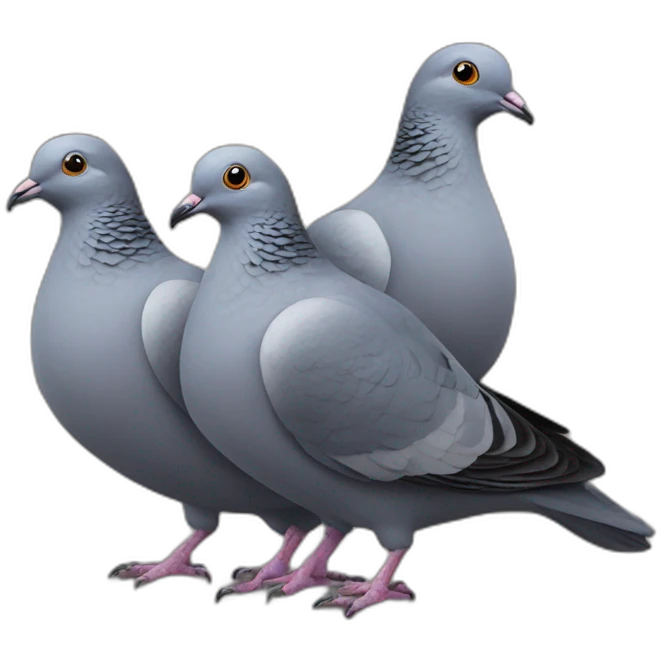 Three-headed pigeon emoji