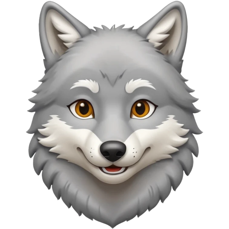 smiling gray wolf in a white dishdasha emoji