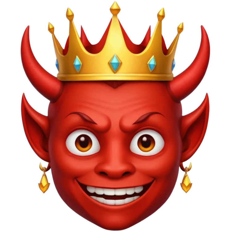 Devil with golden crown hat emoji