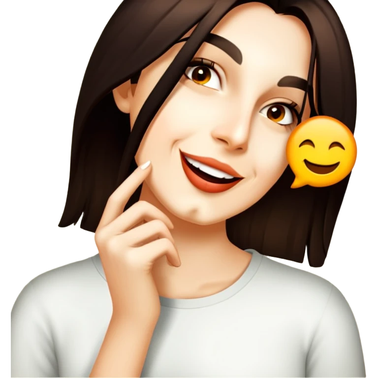 She is sayin wooooow with smile emoji