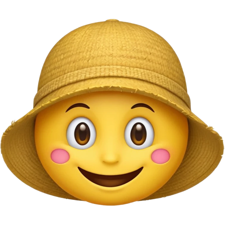 African hat on smiling yellow emoji emoji