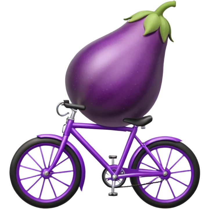 An eggplant riding a bike emoji