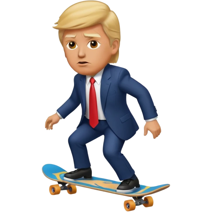 donald trump riding skate board emoji