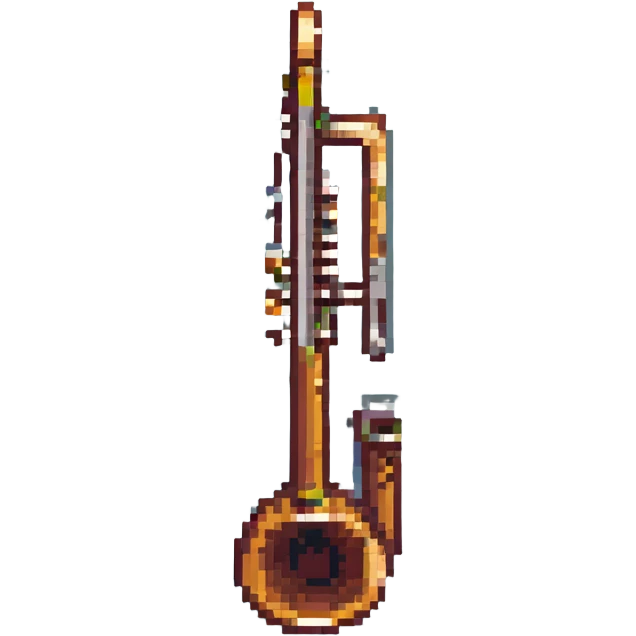 trombone, retro and blocky pixel art style emoji