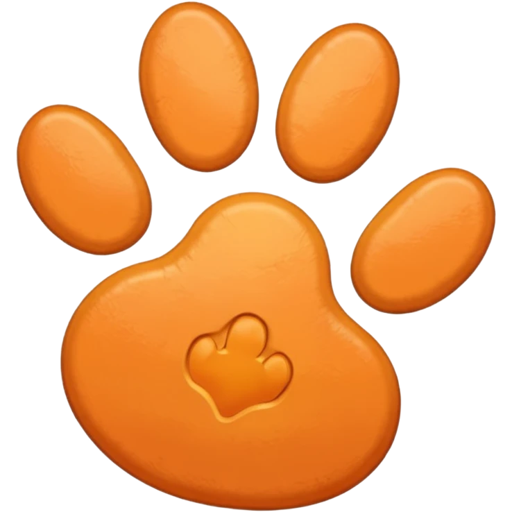 a light pastel orange pawprint emoji