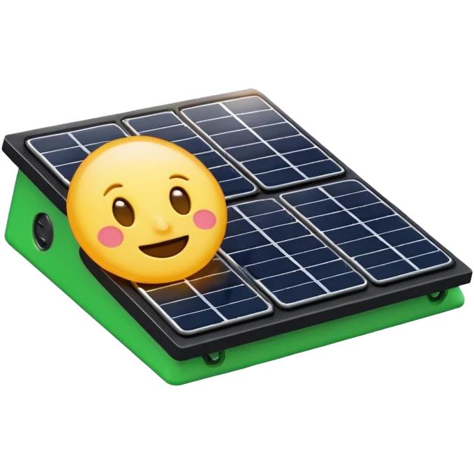 solar powered module emoji style, small device with solar panel, friendly look, no text emoji
