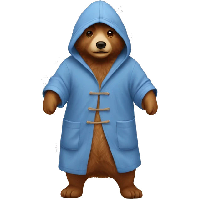 Paddington wearing a bath robe emoji