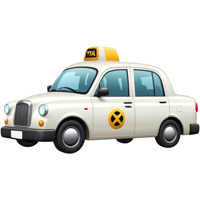 Cinematic realistic white taxi emoji