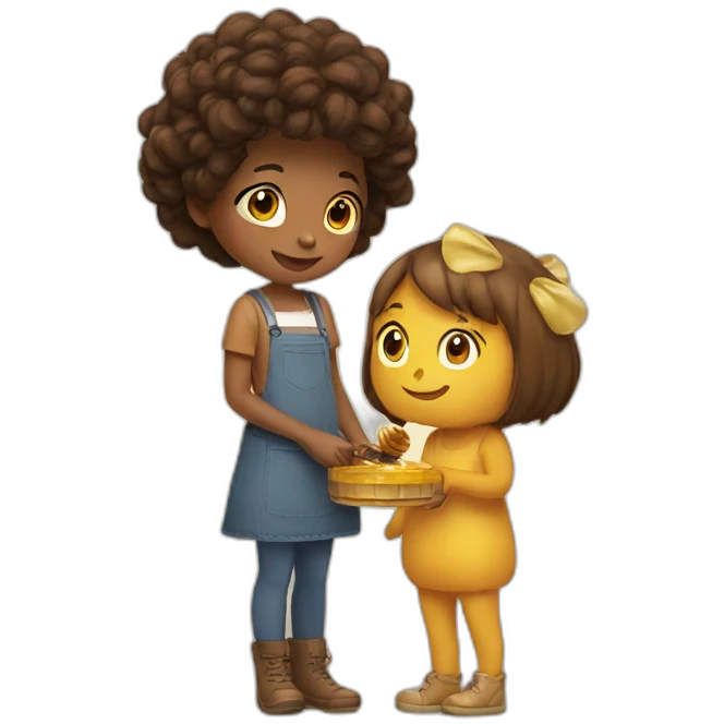 Girl and the honey emoji
