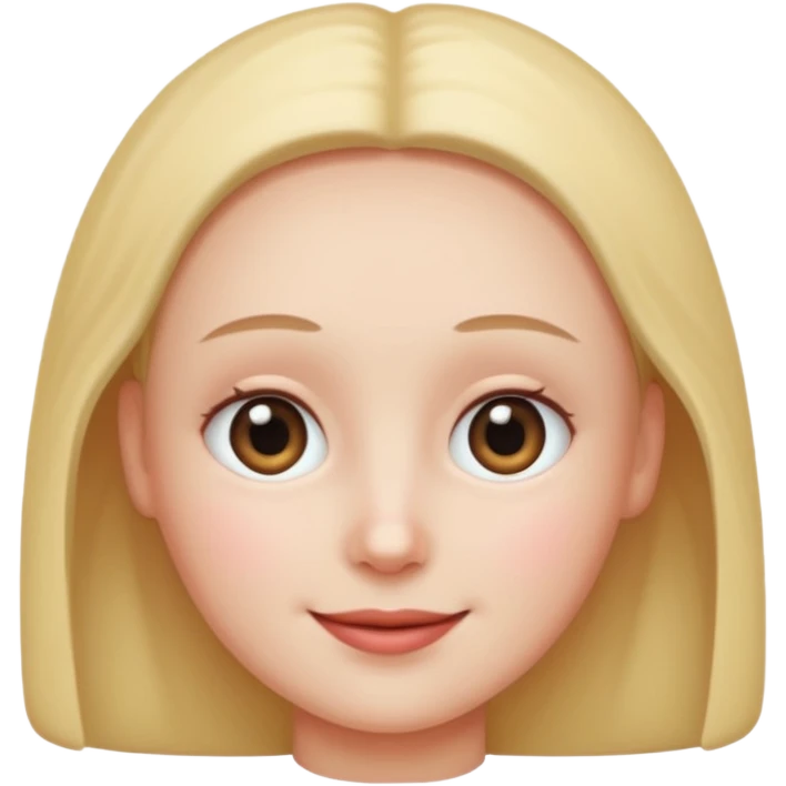 slightly smiling, dot eyes, no eyebrows, blushing emoji