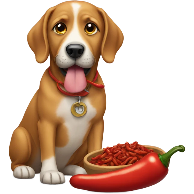 Dog with chili emoji
