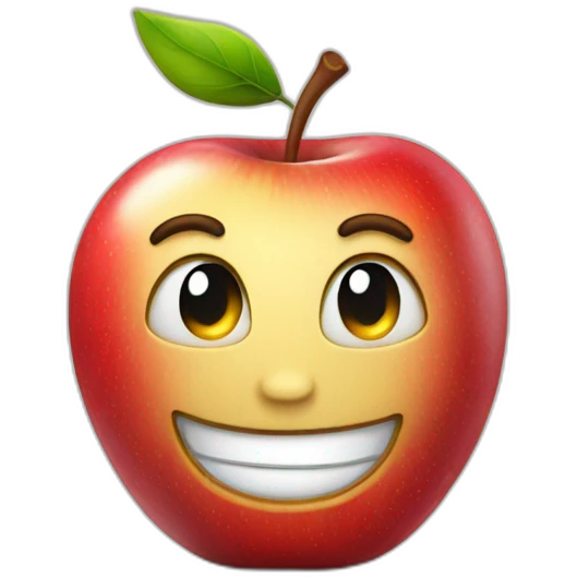 smirking apple emoji