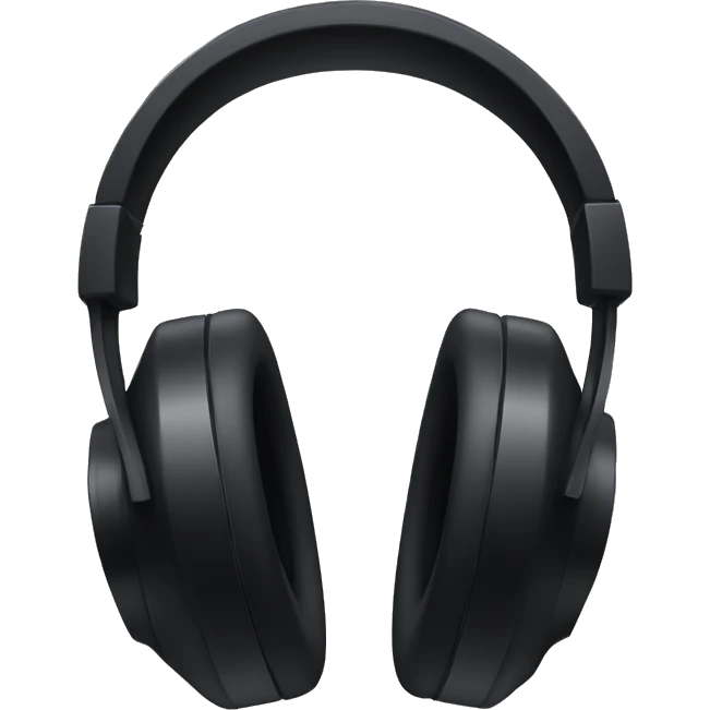 Black headphones with a D on them emoji