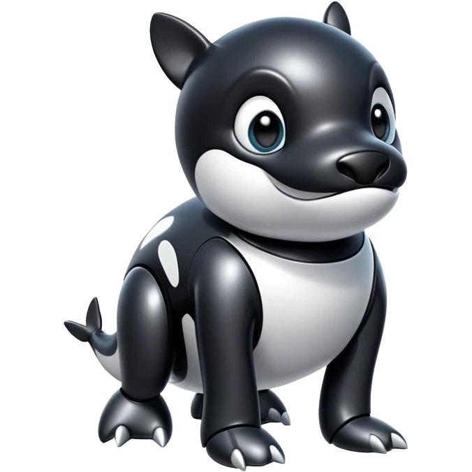 black tubby orca robodog emoji