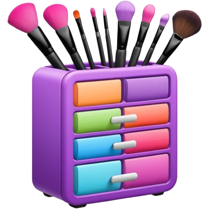 Makeup tools and products standing emoji