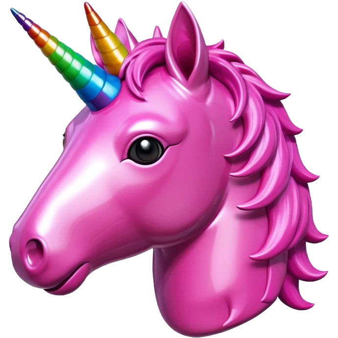   jeff koons style art pink meat  unicorn pinata  emoji