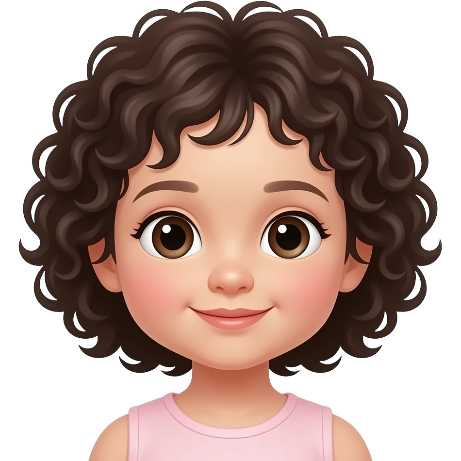 Baby girl with curly hair light skin and black hair emoji