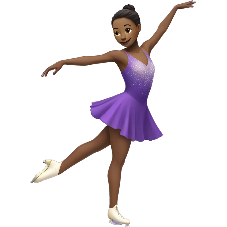 Figure skater wearing a purple dress emoji