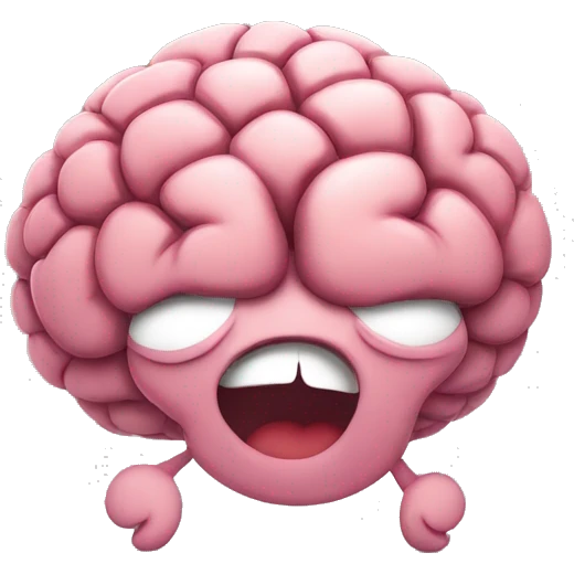 hugging brain that looks like hugging face emoji and is happy to see me emoji