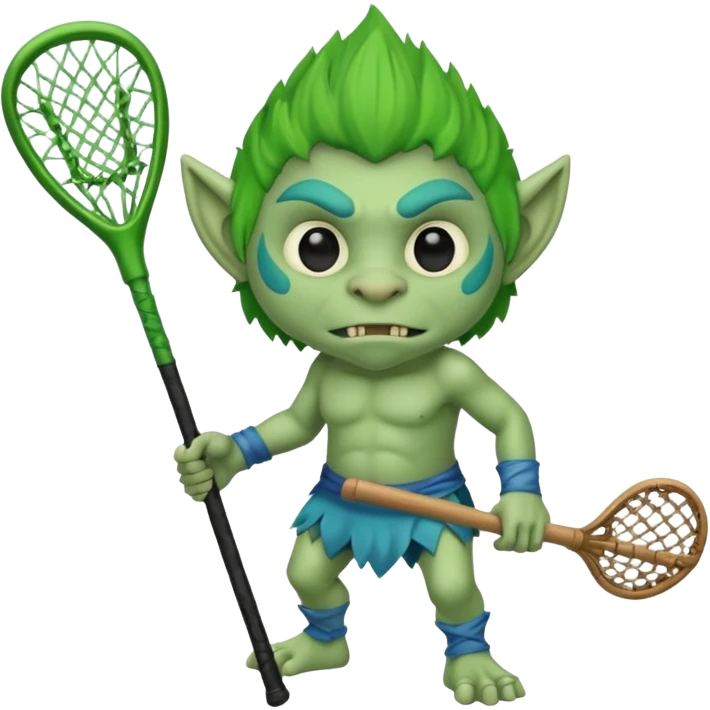 Troll holding lacrosse stick emoji