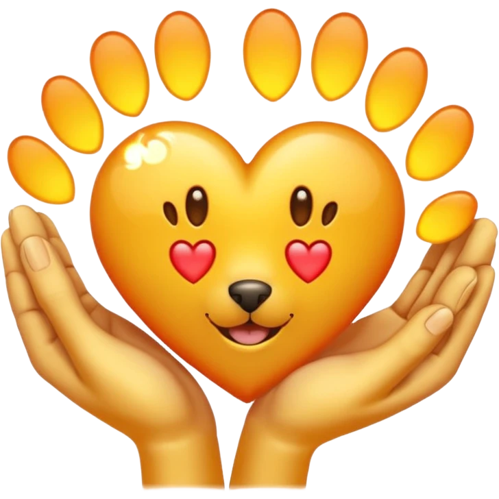 heart with a paw print and a sun emoji