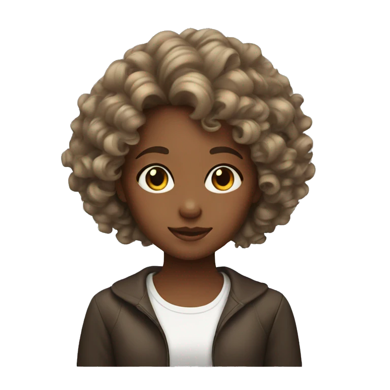 Girl with curly highlights emoji