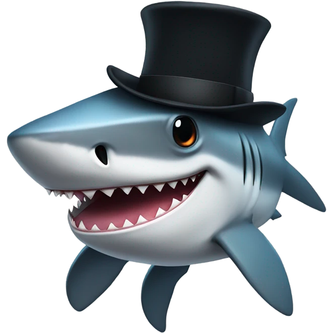 shark with a tophat emoji