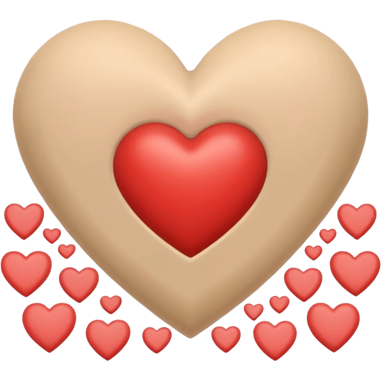 Soft beige heart with other hearts around it emoji