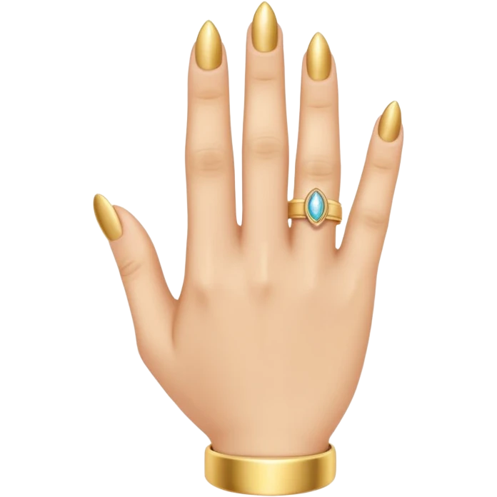 A woman's finger with a ring on the fourth finger emoji