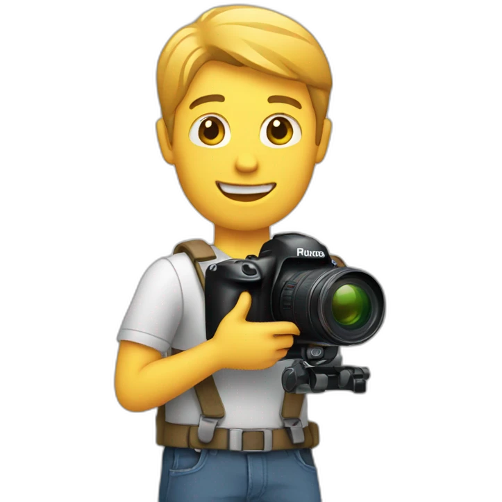 Man holding camera gimbal emoji