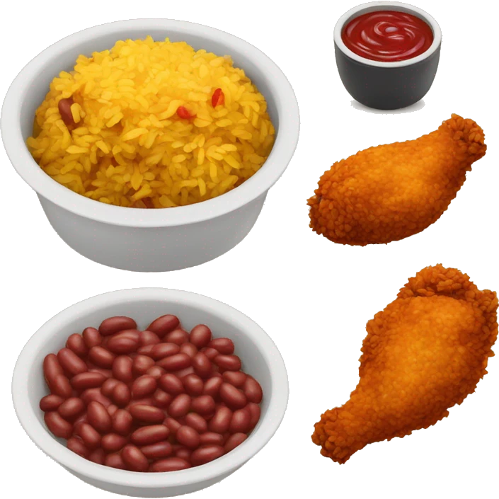 Red Beans and Rice with fried Chicken emoji
