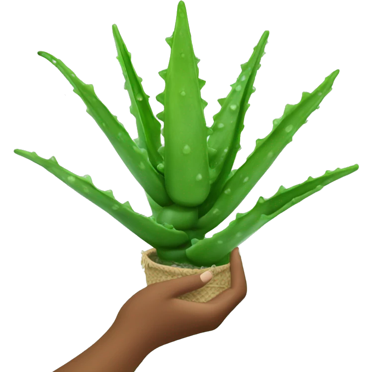 aloe vera in hand emoji