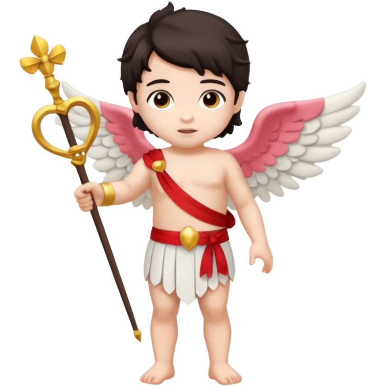 Full body Cupid with a bow and dark hair emoji