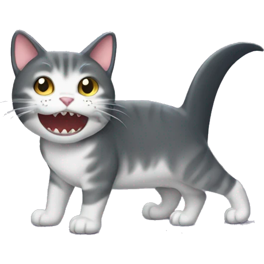 cat with a shark tail emoji