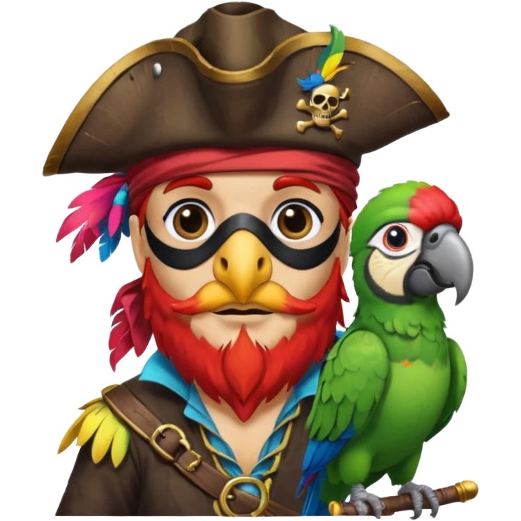 pirate and parrot emoji