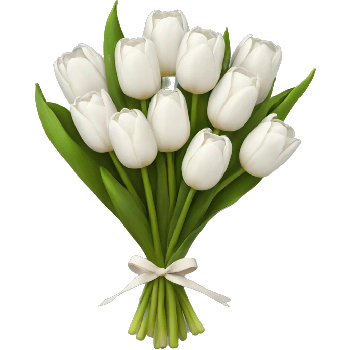 white tulip bouquet  emoji