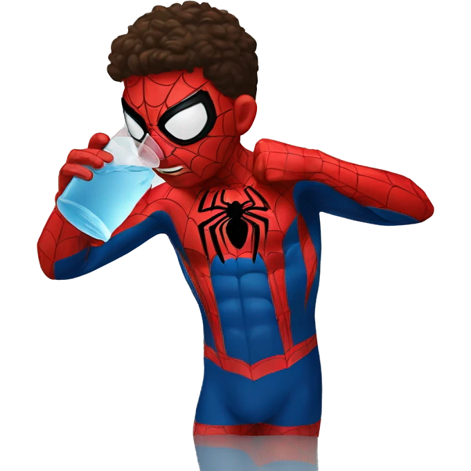 Spider-Man drinking water emoji