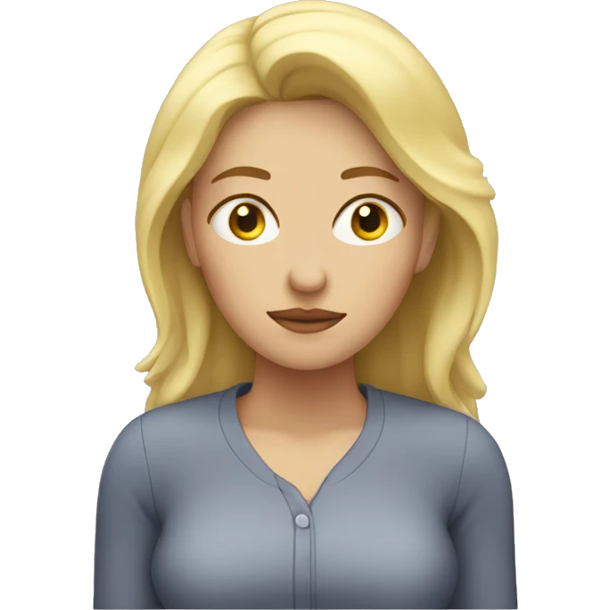 tired blonde woman with falls down away emoji