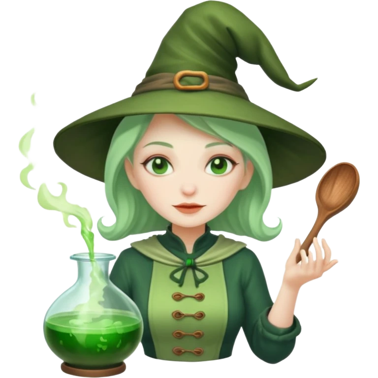 green witch cooking potion emoji