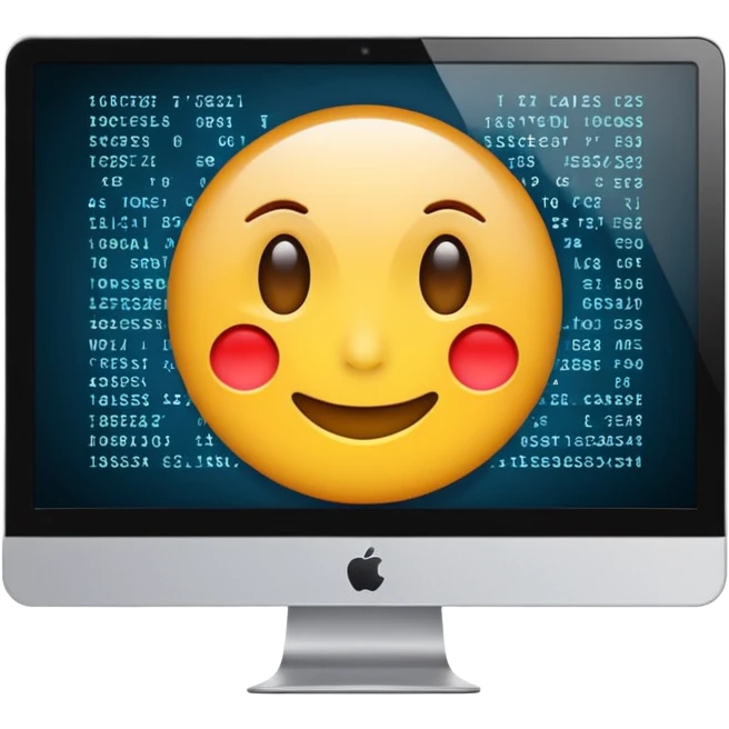 computer with  code emoji