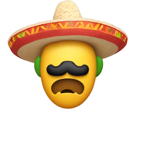 Mario wearing a Mexican sombrero and eating tacos emoji