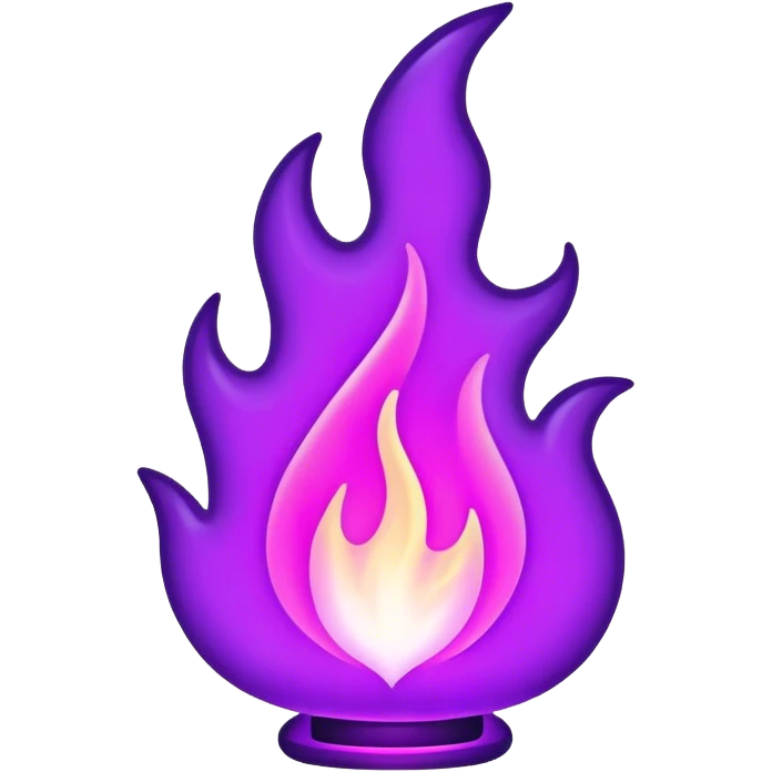 outline violet neon flame emoji