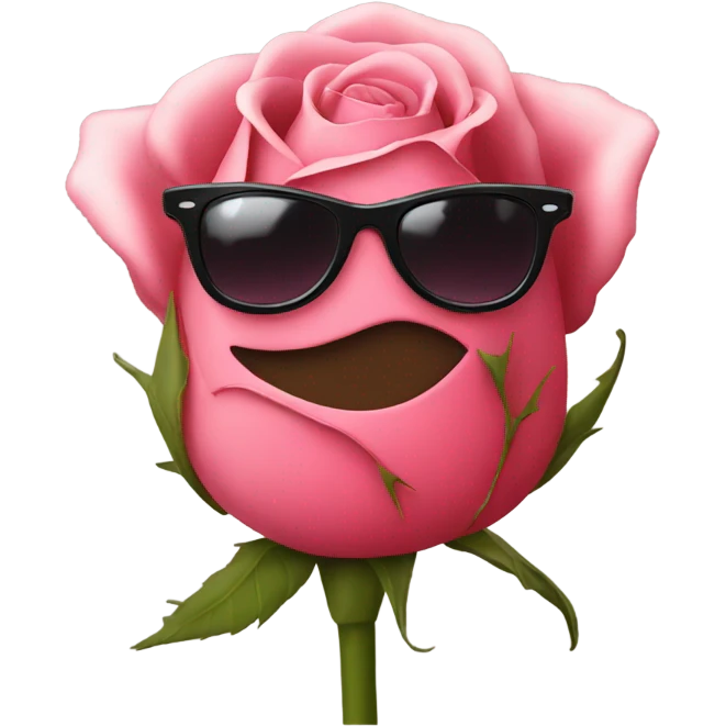 Rose wearing a sweatshirt with sunglasses  emoji